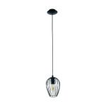 Eglo Pendelleuchte Newtown Stahl Schwarz | IP20 - Geeignet für 1x E27 