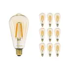 Mehrfachpackung 10x Noxion Lucent LED E27 Edison Fadenlampe Messing 7.2W 630lm -  822 Extra Warmweiß | Dimmbar - Ersatz für 50W